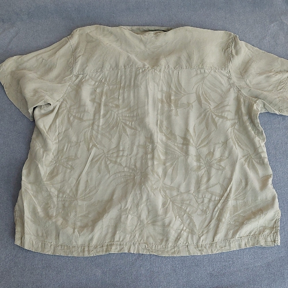 Caribbean Joe Sage Green Tropical Palm Leaf Print Button Up Shirt 3XL - Picture 3 of 5
